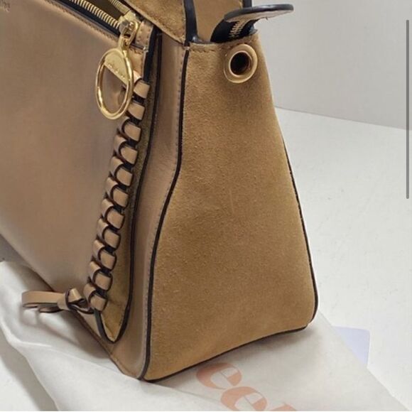 See by Chloé Tilda Whipstitch Grab Brown Leather Shoulder Bag Tan - Picture 4 of 6